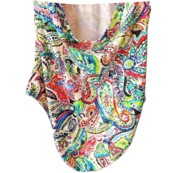 Lauren Ralph Lauren Multicolor Paisley One Piece Boho Swimsuit Size 14 - Picture 5 of 6